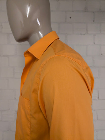 For Men Deep Blue overhemd. Oranje gekleurd. Maat M. regular fit.