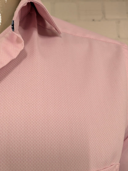 Olymp Luxor overhemd. Roze motief. Maat M. modern fit.
