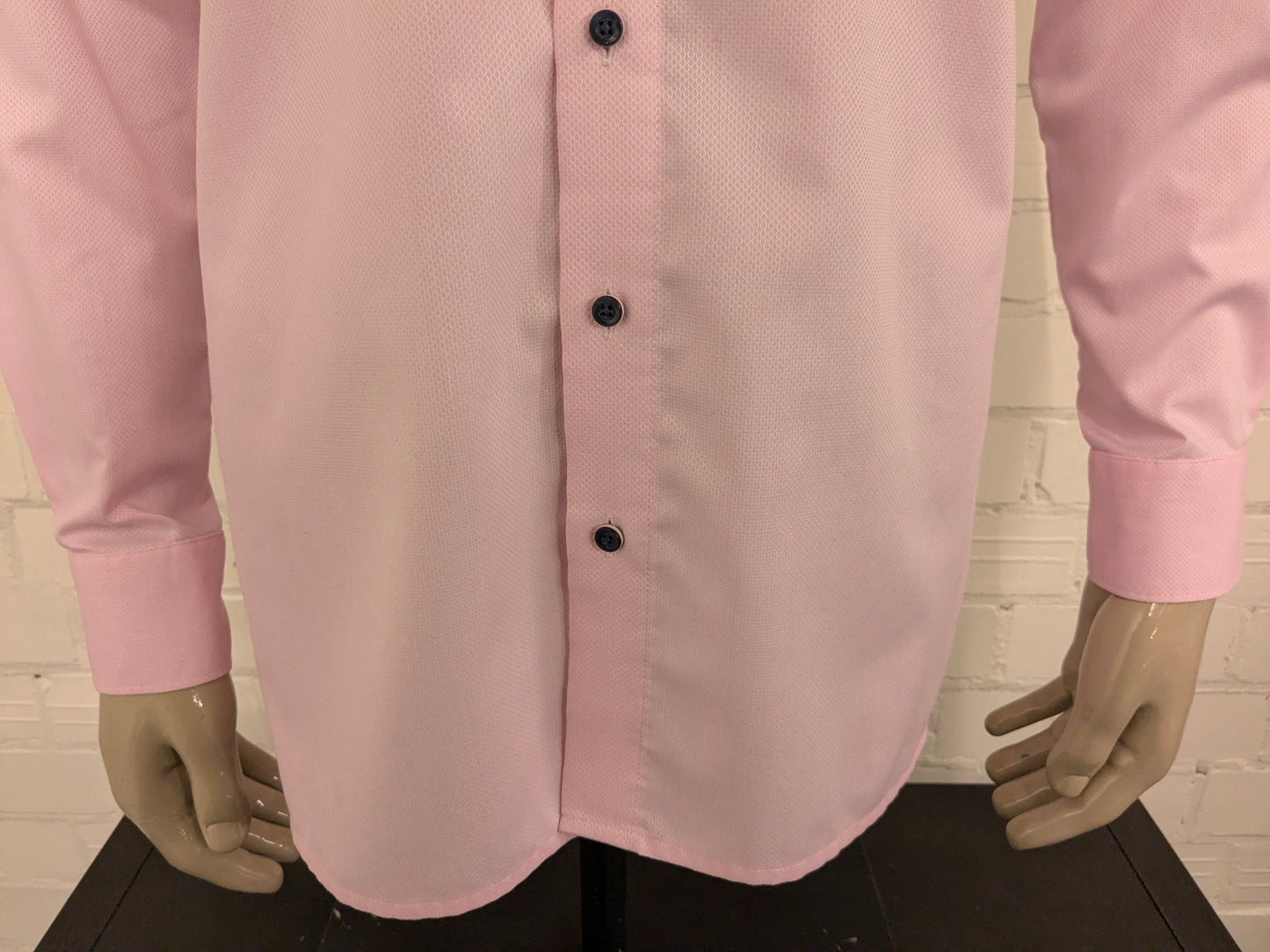 Olymp Luxor overhemd. Roze motief. Maat M. modern fit.