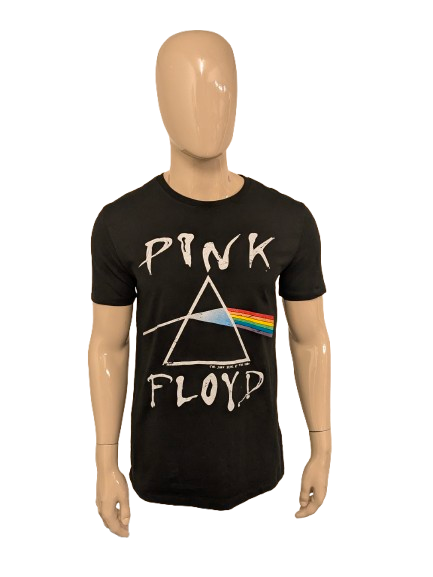 Pink Floyd "the dark side of the moon" shirt. Zwart met opdruk. Maat M.