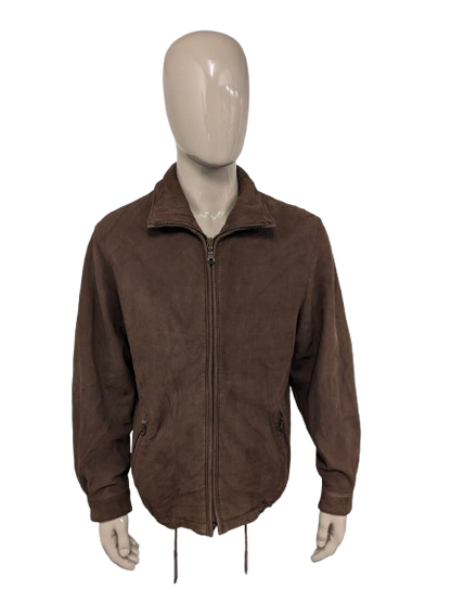 Signe Incognito zacht soepele Leren jas / jack. Bruin gekleurd. Maat 52 / L.