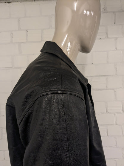 Leren jas / jack. Zwart gekleurd. Maat L. #801.