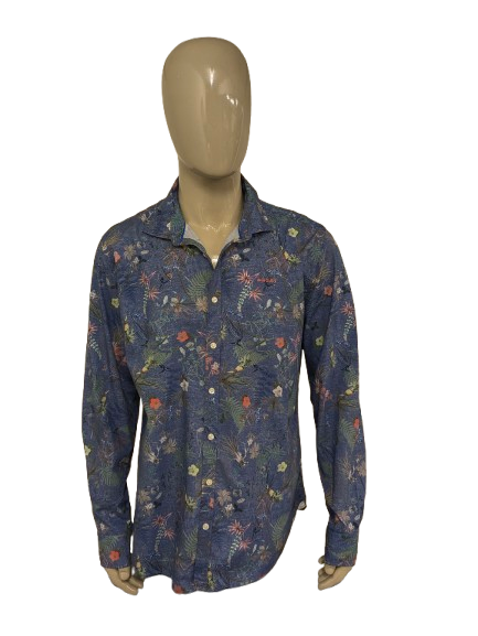 NZA New Zealand Auckland overhemd – blauw met bloemenprint – maat 2XL