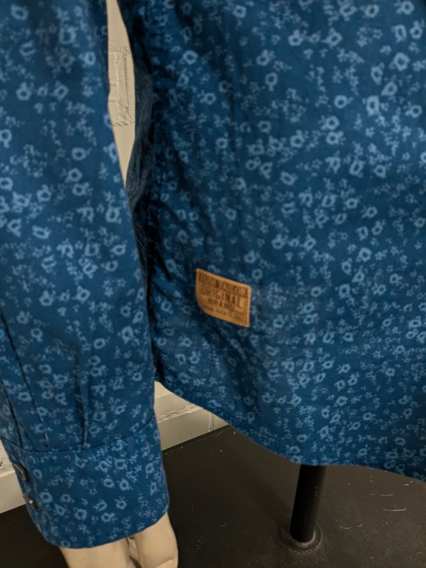 Tom Tailor overhemd. Blauw Bloemen print. Maat XL.