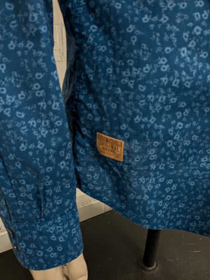 Tom Tailor overhemd. Blauw Bloemen print. Maat XL.