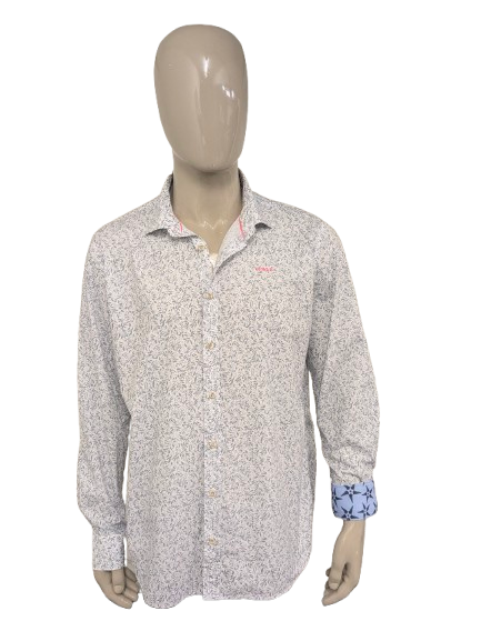 NZA New Zealand Auckland overhemd – wit/grijs print – maat 2XL
