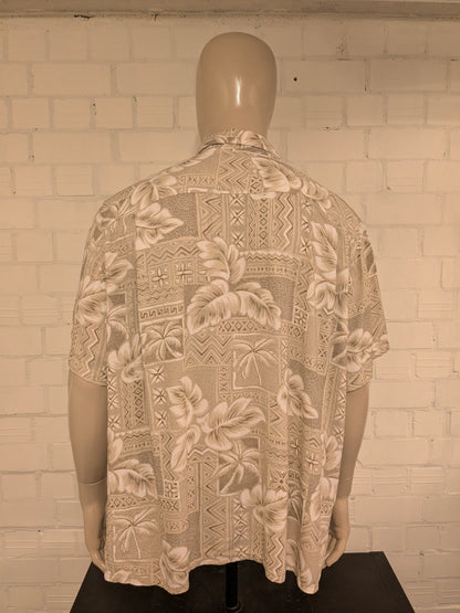 Batik Bay hawaii overhemd korte mouw. Kaki Grijze print. Maat 3XL / XXXL.