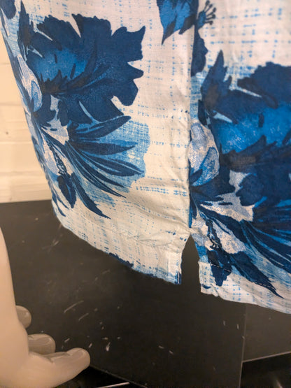 George Hawaii overhemd korte mouw. Blauw Witte print. Maat 2XL / XXL.