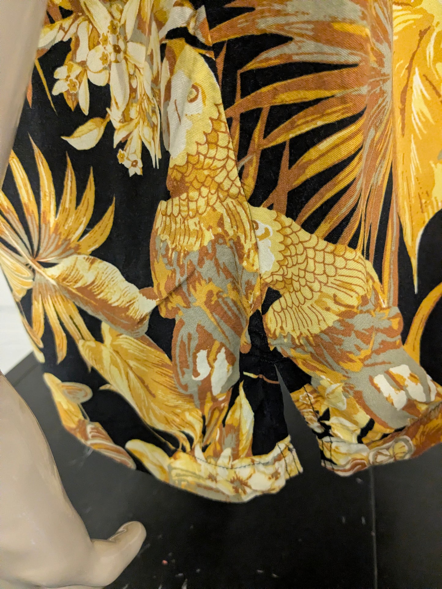 Panama Jack Hawaii overhemd korte mouw. Zwart Gele print. Maat 3XL / XXL.