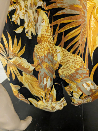Panama Jack Hawaii overhemd korte mouw. Zwart Gele print. Maat 3XL / XXL.