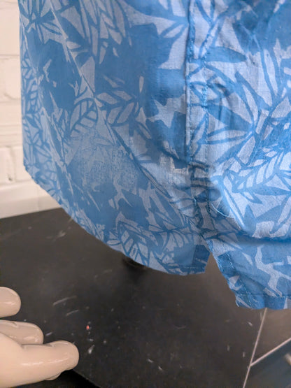 Exofficio overhemd korte mouw. Blauw Bloemen print. Maat 3XL / XXXL.