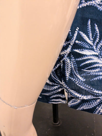George Hawaii overhemd korte mouw. Blauw Witte print. Maat L.