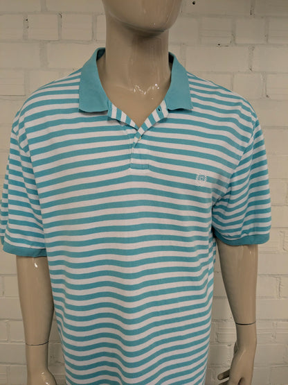 Chaps polo. Blauw Wit gestreept. Maat 2XL / XXL.