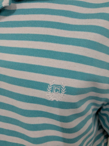 Chaps polo. Blauw Wit gestreept. Maat 2XL / XXL.