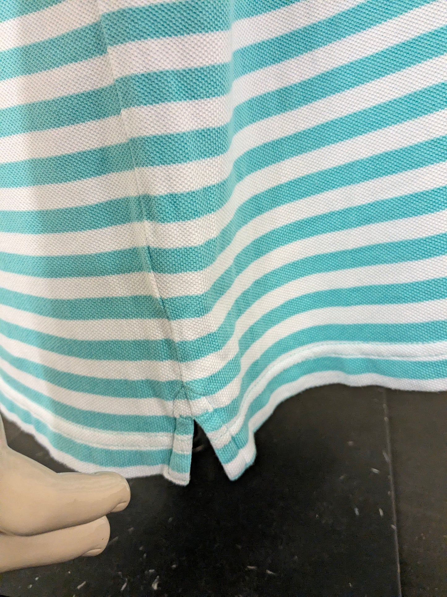 Chaps polo. Blauw Wit gestreept. Maat 2XL / XXL.