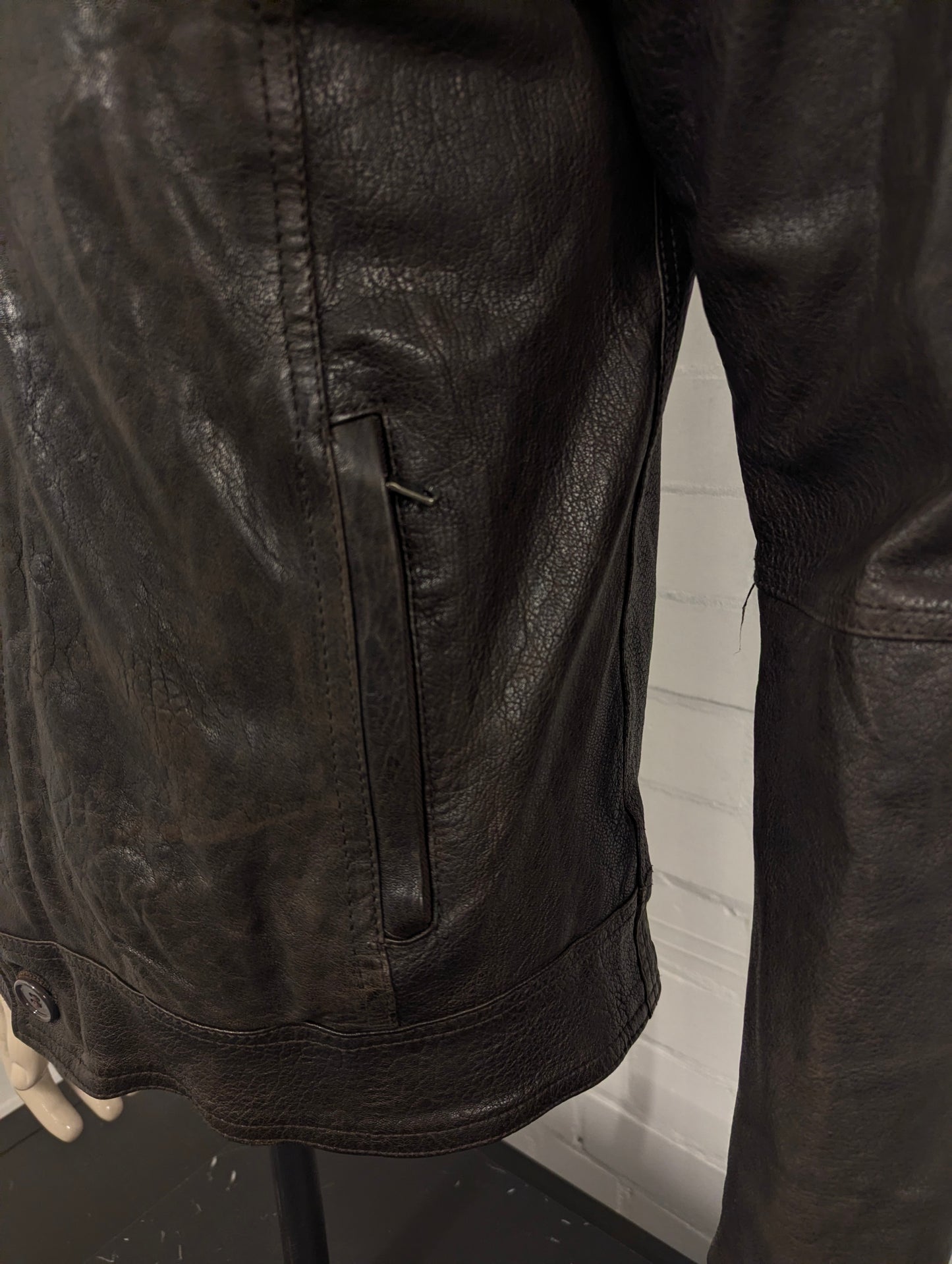 Pelletteria Artigiana Leren jas / jack. Donker Bruin gekleurd. Maat 52 / L.