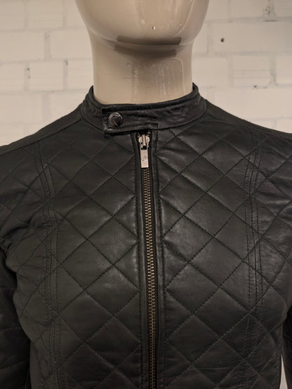 Goosecraft Leren jas / jack. Donker Groene Padded motief. Maat M.