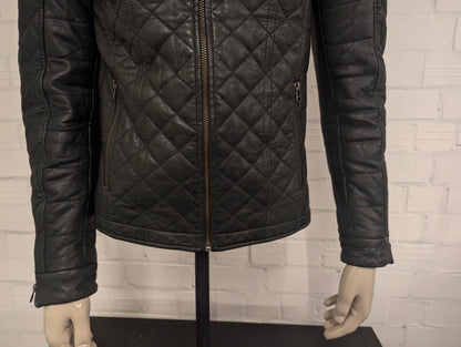 Goosecraft Leren jas / jack. Donker Groene Padded motief. Maat M.