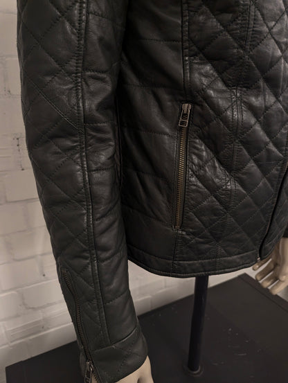 Goosecraft Leren jas / jack. Donker Groene Padded motief. Maat M.