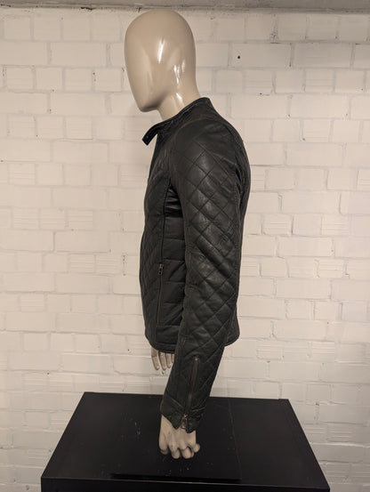 Goosecraft Leren jas / jack. Donker Groene Padded motief. Maat M.
