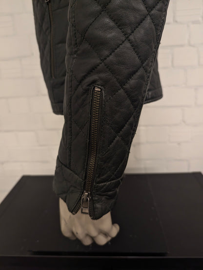 Goosecraft Leren jas / jack. Donker Groene Padded motief. Maat M.