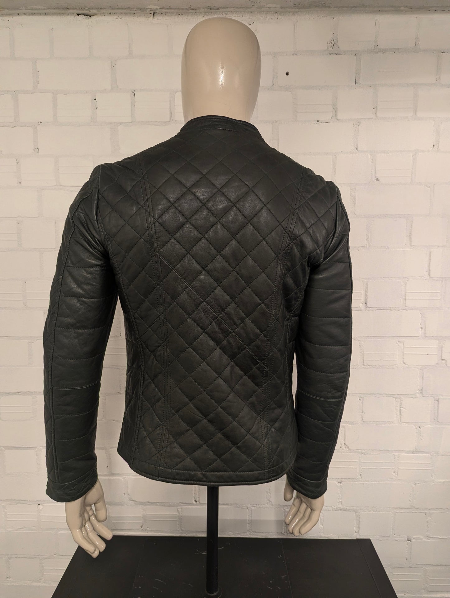 Goosecraft Leren jas / jack. Donker Groene Padded motief. Maat M.