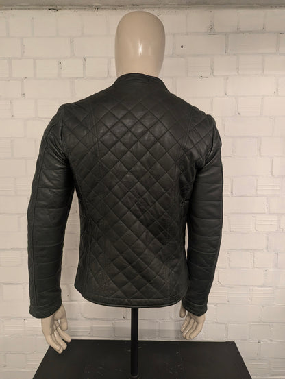 Goosecraft Leren jas / jack. Donker Groene Padded motief. Maat M.