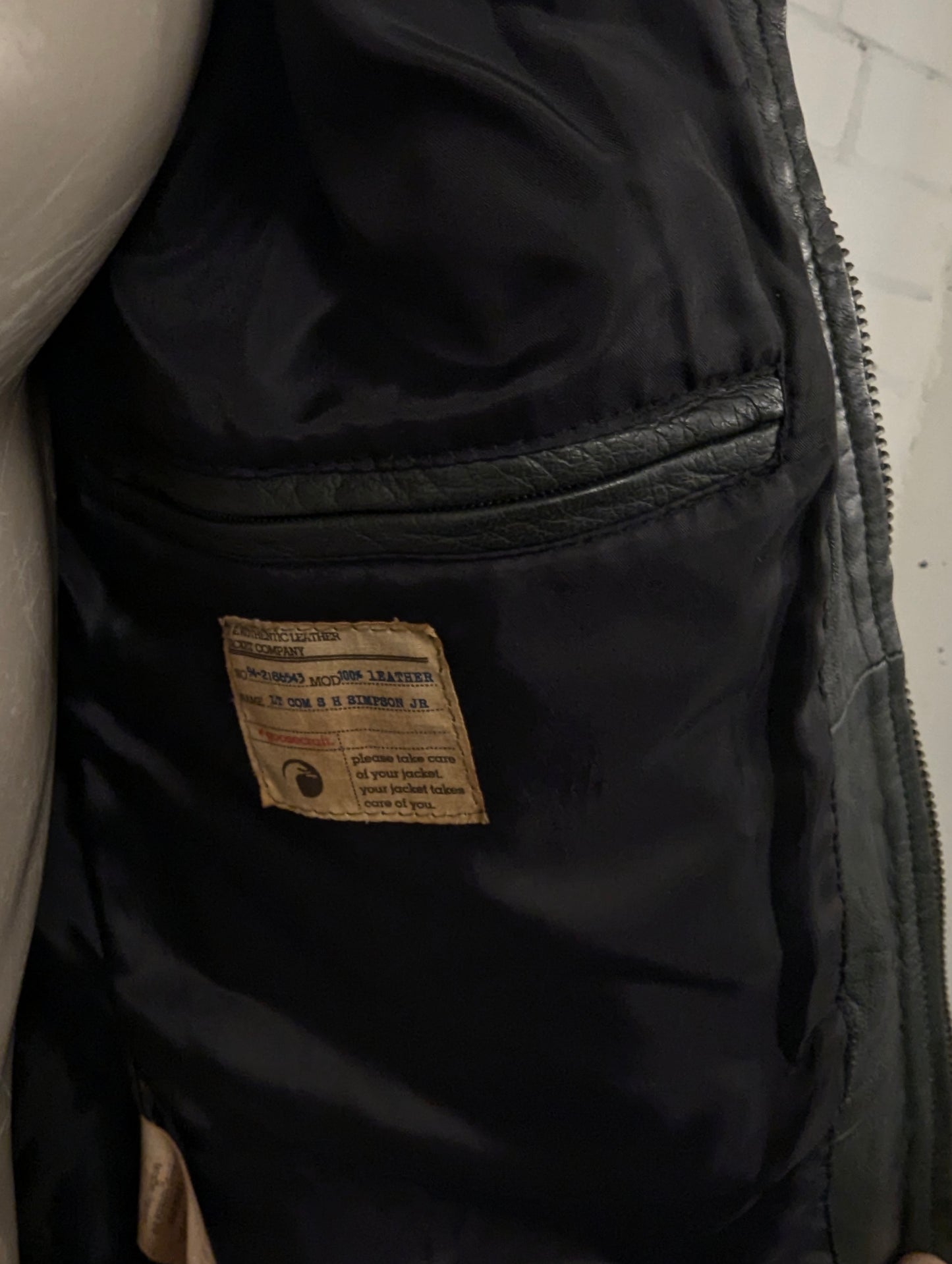Goosecraft Leren jas / jack. Donker Groene Padded motief. Maat M.