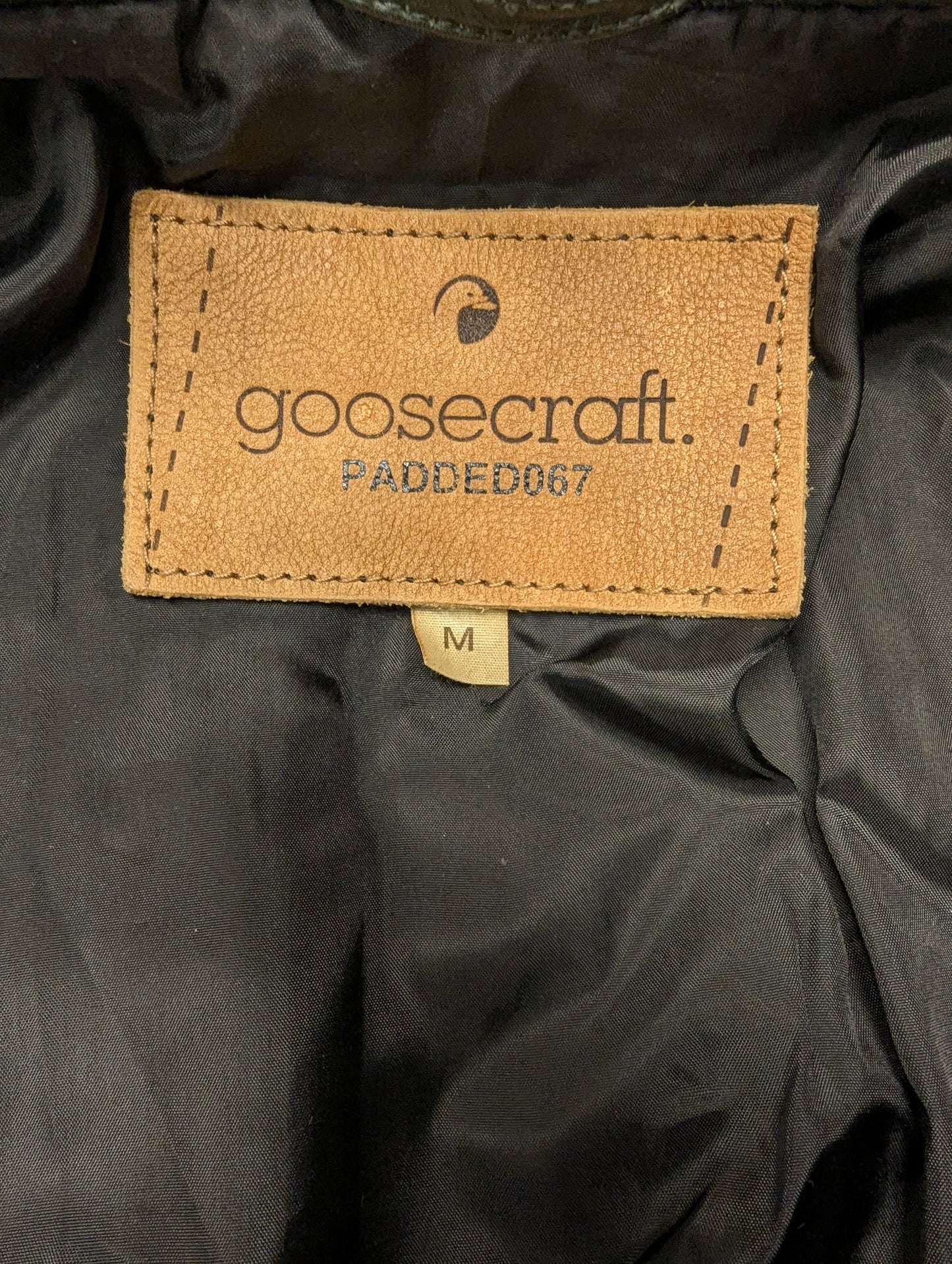 Goosecraft Leren jas / jack. Donker Groene Padded motief. Maat M.