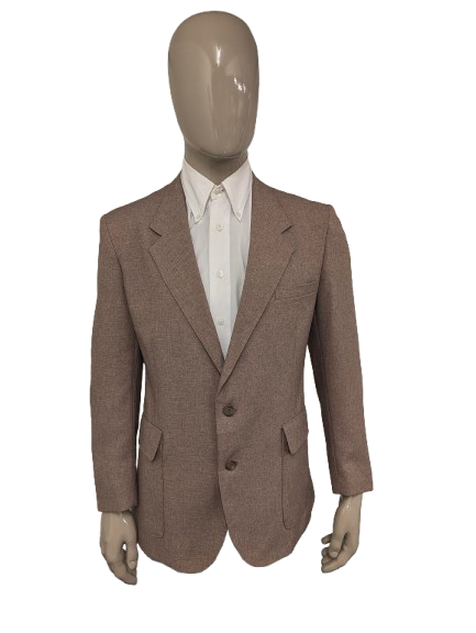 Vintage 70's-80's Levi's action suit colbert. Bruin gemêleerd. Maat 52 / L.