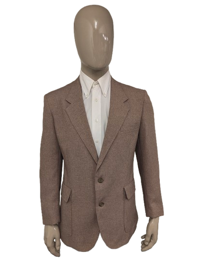 Vintage 70's-80's Levi's action suit colbert. Bruin gemêleerd. Maat 52 / L.