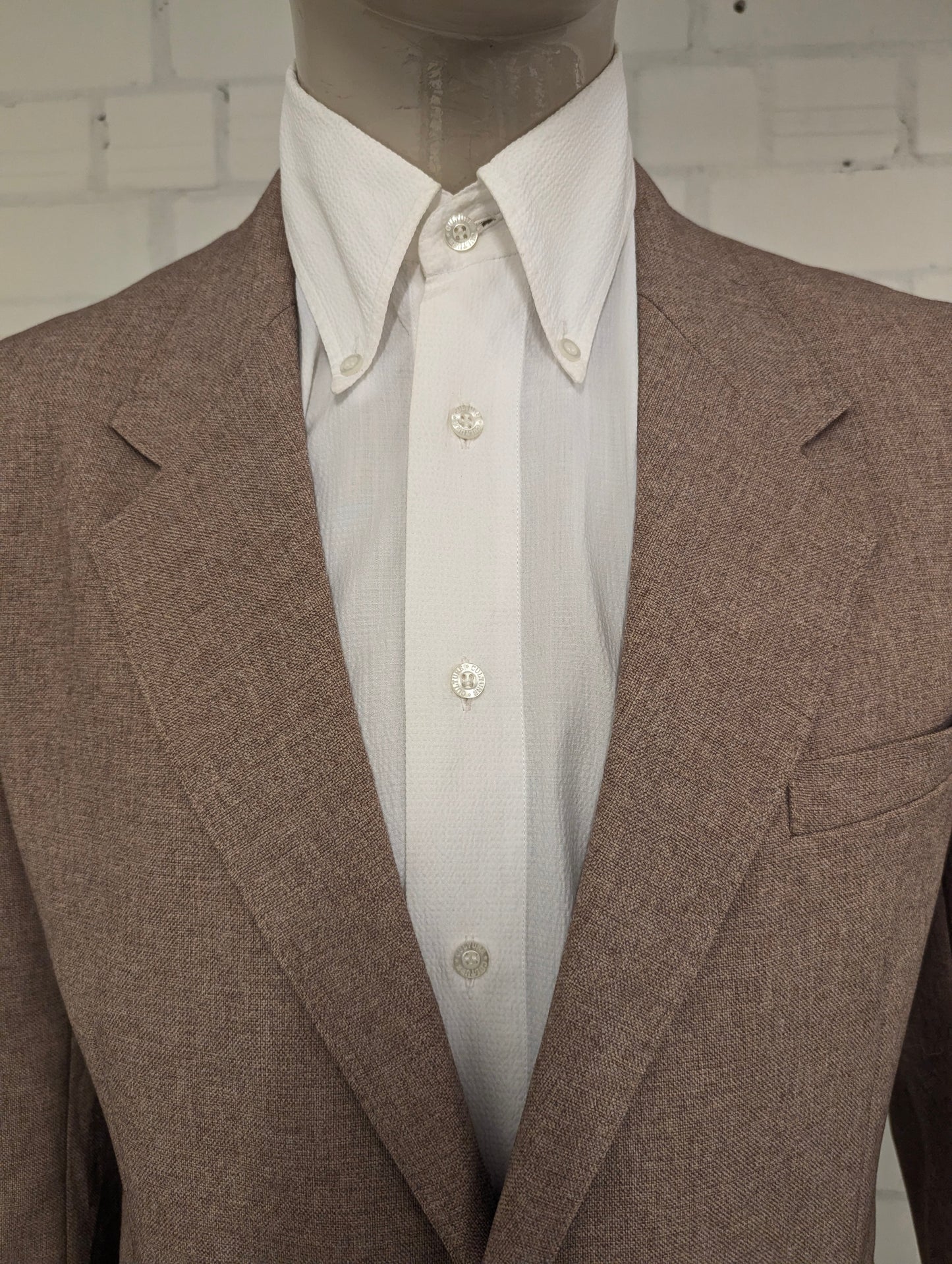 Vintage 70's-80's Levi's action suit colbert. Bruin gemêleerd. Maat 52 / L.