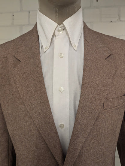 Vintage 70's-80's Levi's action suit colbert. Bruin gemêleerd. Maat 52 / L.