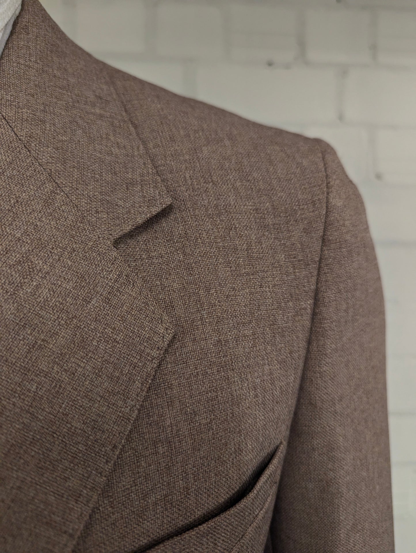 Vintage 70's-80's Levi's action suit colbert. Bruin gemêleerd. Maat 52 / L.