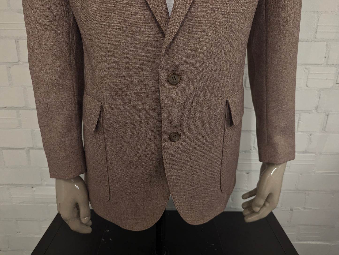 Vintage 70's-80's Levi's action suit colbert. Bruin gemêleerd. Maat 52 / L.