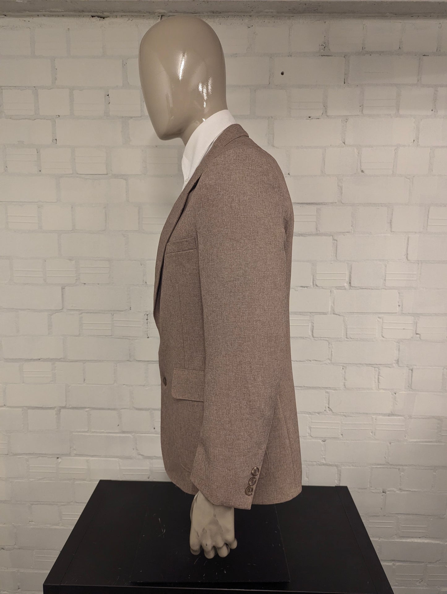 Vintage 70's-80's Levi's action suit colbert. Bruin gemêleerd. Maat 52 / L.