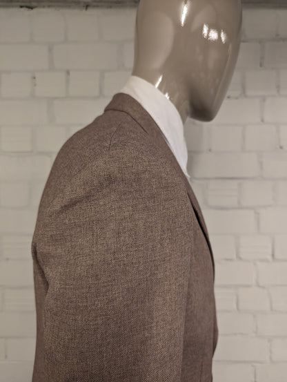 Vintage 70's-80's Levi's action suit colbert. Bruin gemêleerd. Maat 52 / L.
