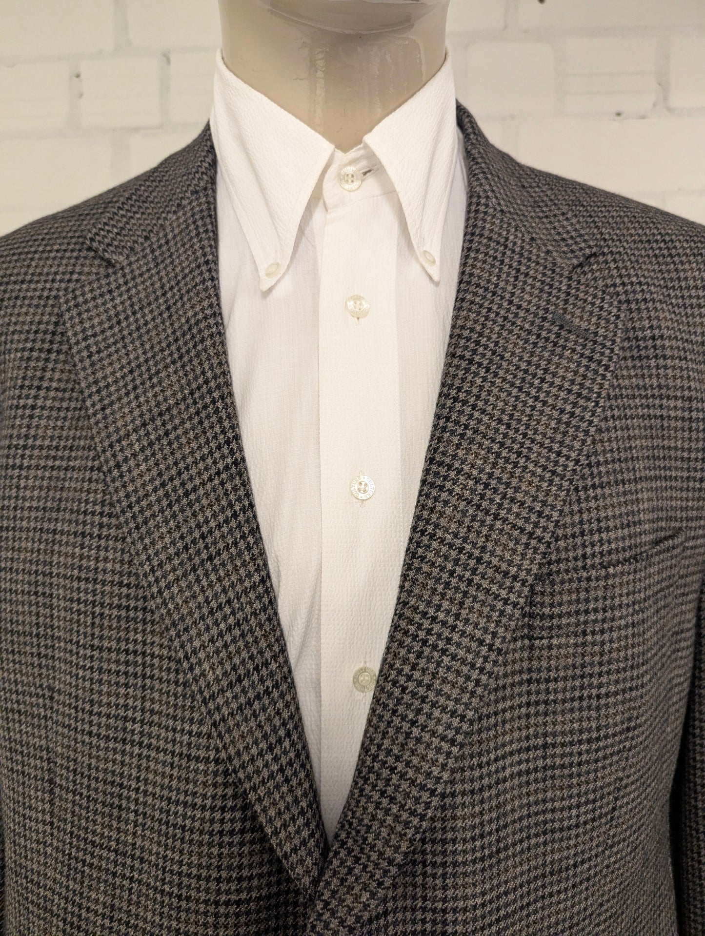 Lauren Ralph Lauren Wollen colbert. Grijs Zwart Groen motief. Maat 28 (58/XL).