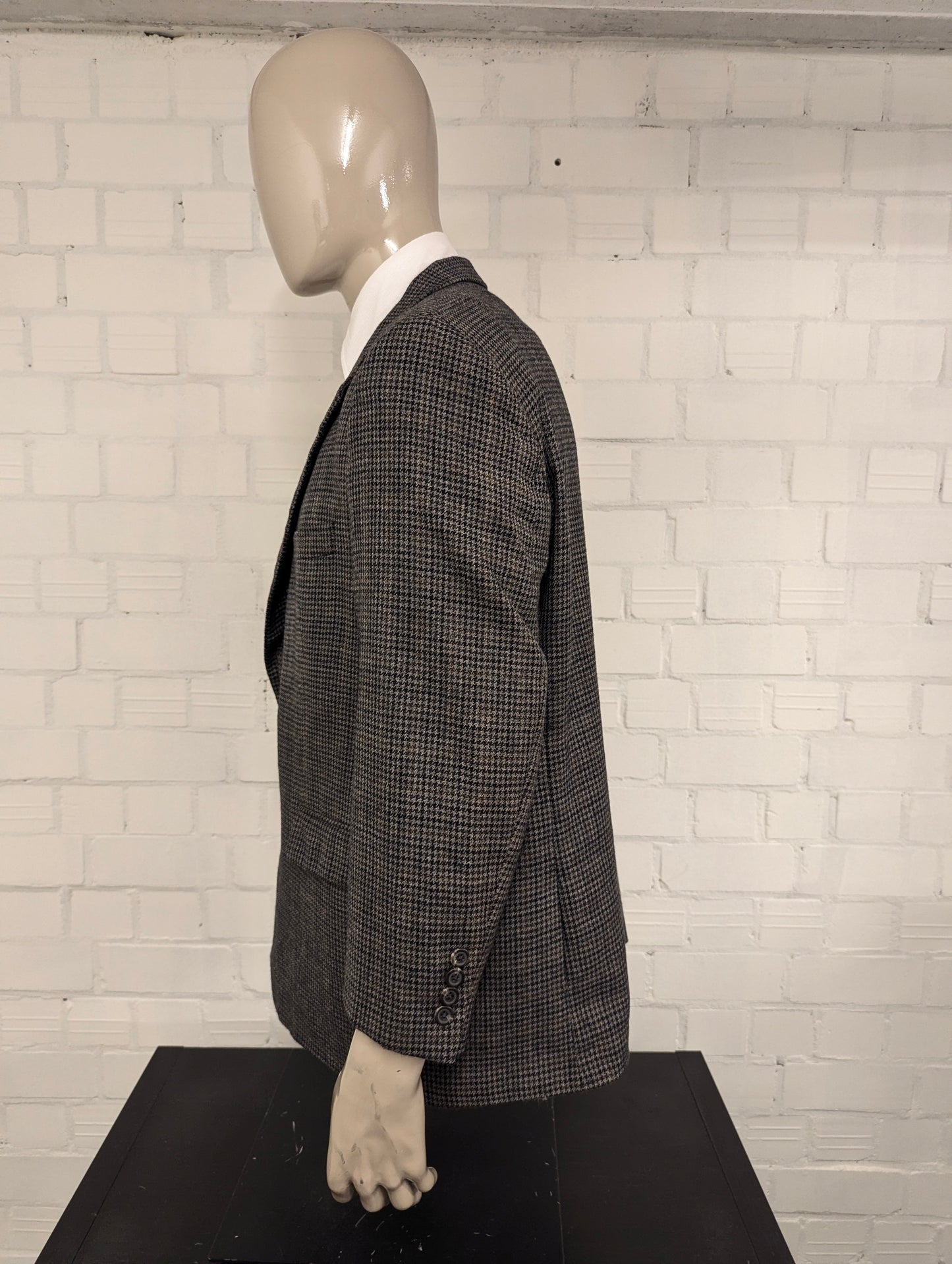Lauren Ralph Lauren Wollen colbert. Grijs Zwart Groen motief. Maat 28 (58/XL).
