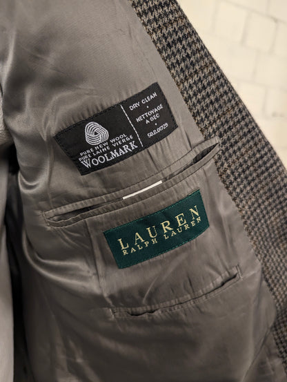 Lauren Ralph Lauren Wollen colbert. Grijs Zwart Groen motief. Maat 28 (58/XL).