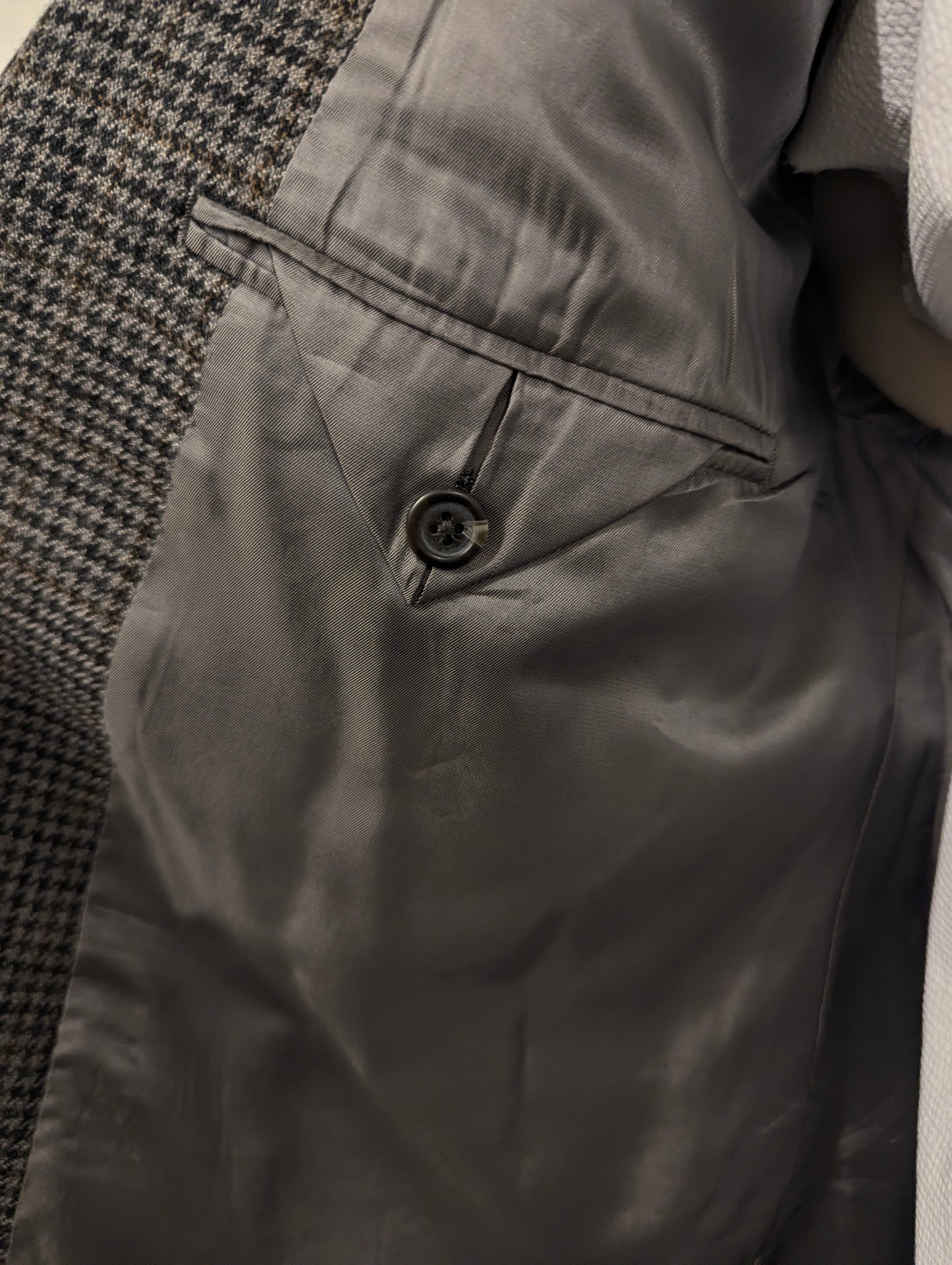 Lauren Ralph Lauren Wollen colbert. Grijs Zwart Groen motief. Maat 28 (58/XL).