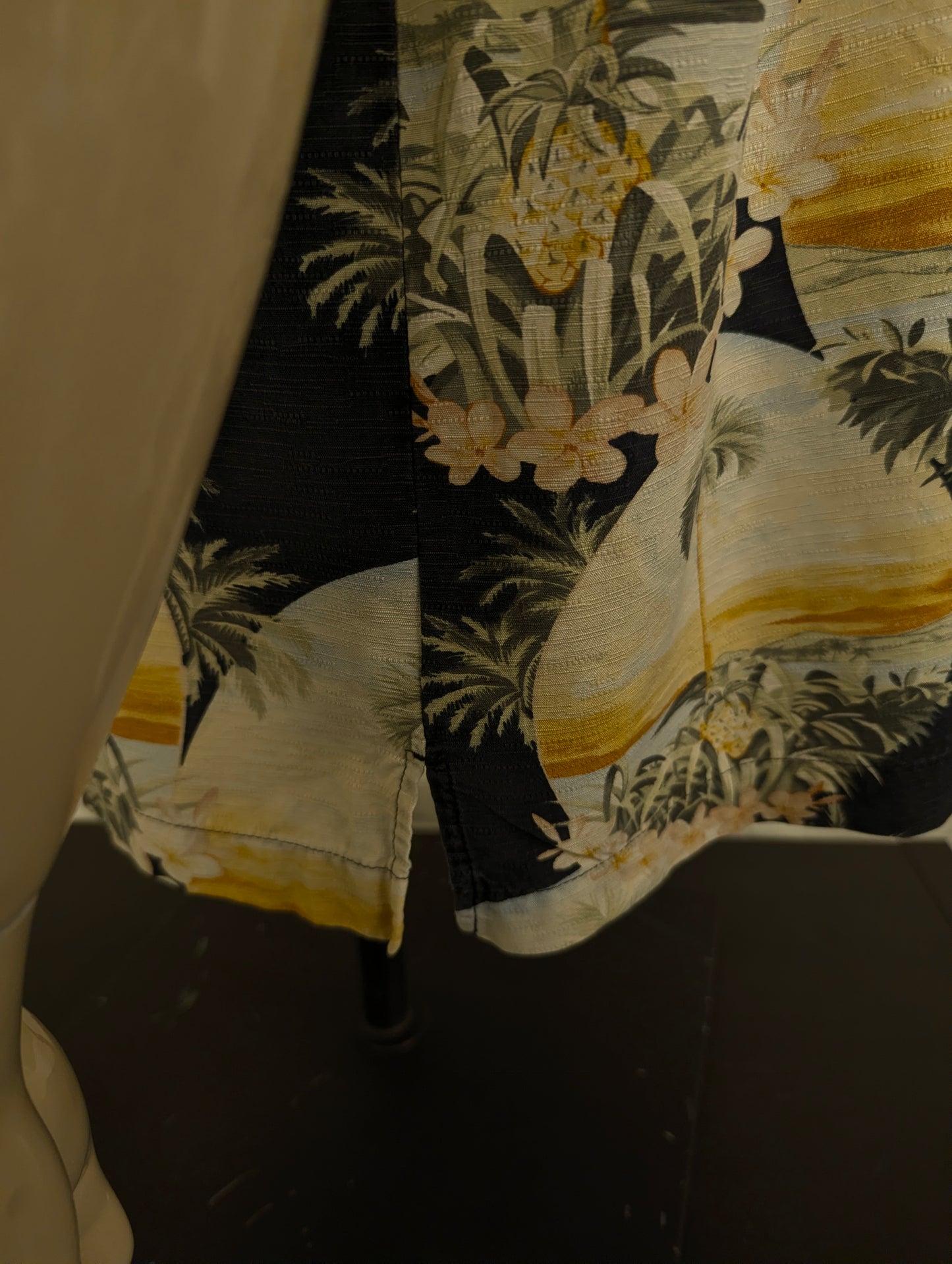 Jamaica Jaxx Zuiden Hawaii overhemd korte mouw. Geel Groen Zwarte print. Maat 2XL / XXL.
