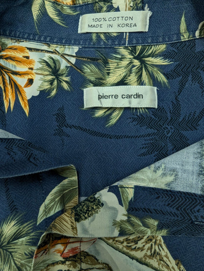 Pierre Cardin Hawaii overhemd korte mouw. Gekleurde print. Maat XL.