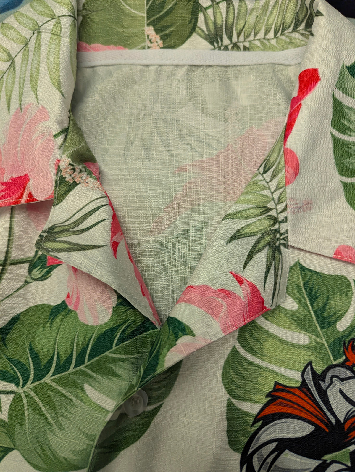 Vintage Hawaii-overhemd korte mouw – roze/groen/grijs bloem-ridderprint – maat XL