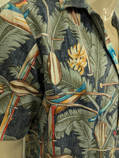 RJC Hawaii overhemd korte mouw. Gekleurde print. Maat L.