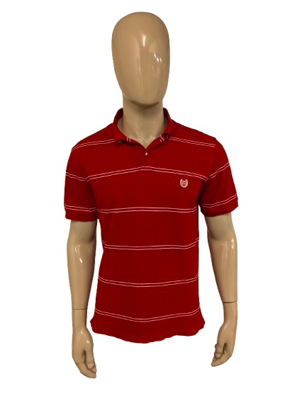 Vintage Chaps polo – rood/wit gestreept – maat L