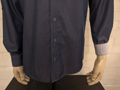Olymp Level 5 overhemd. Blauw Grijs gemêleerd. Maat L. body fit.