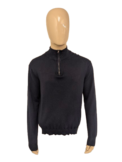 Nautica Quarter Zip trui met korte rits. Donker Blauw gekleurd. Maat L.