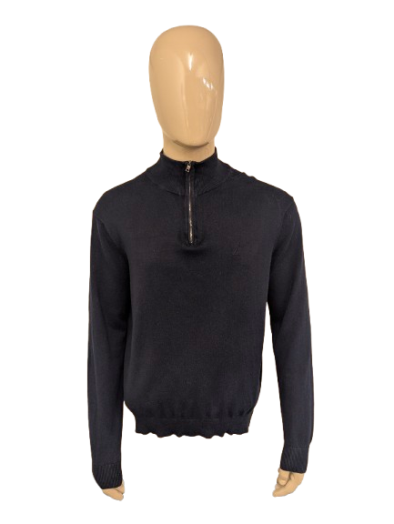 Nautica Quarter Zip trui met korte rits. Donker Blauw gekleurd. Maat L.