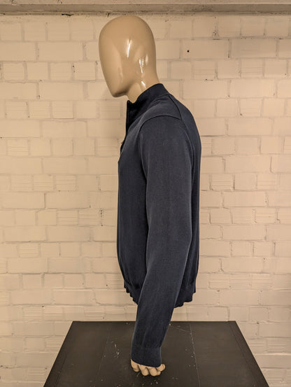 Nautica Quarter Zip trui met korte rits. Donker Blauw gekleurd. Maat L.